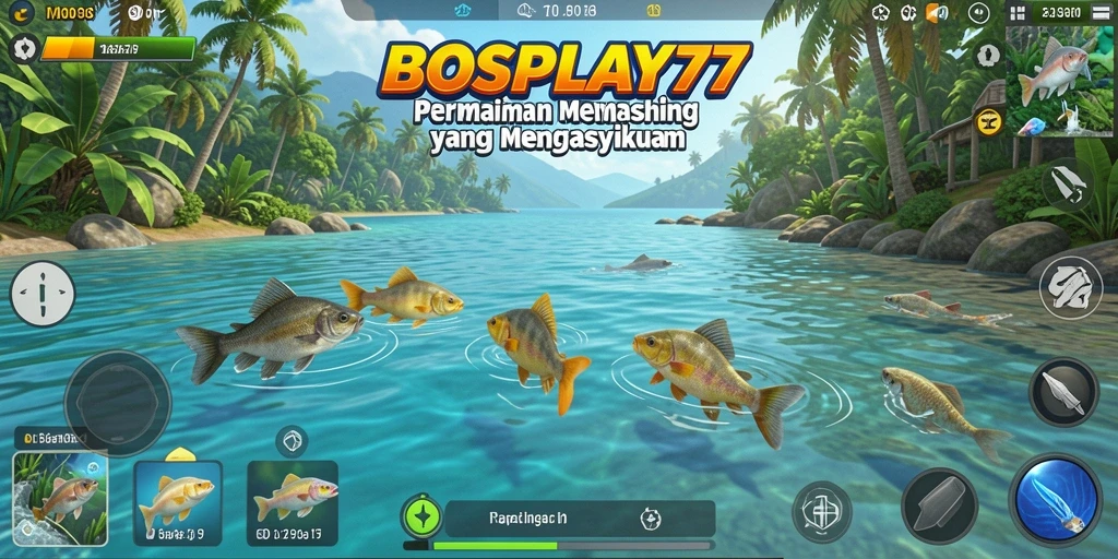 Tampilan gameplay BOSPLAY77 yang menarik saat memancing ikan.