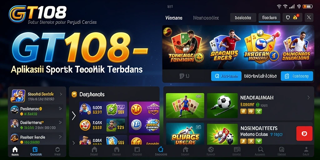 Tampilan gameplay <strong>GT108</strong> dengan berbagai pilihan taruhan olahraga.