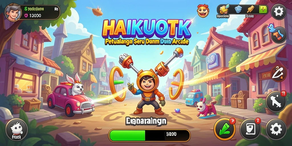 Screenshot HAIKUOTK memperlihatkan aksi seru dalam gameplay Arcade.