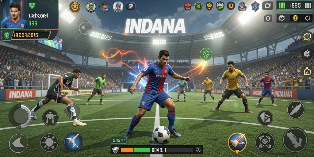 Screenshot gameplay INDAAA menampilkan aksi seru dalam olahraga.