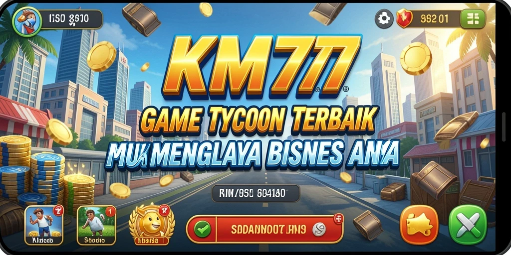 Tampilan gameplay KM777 yang menarik saat mengelola bisnis Tycoon.