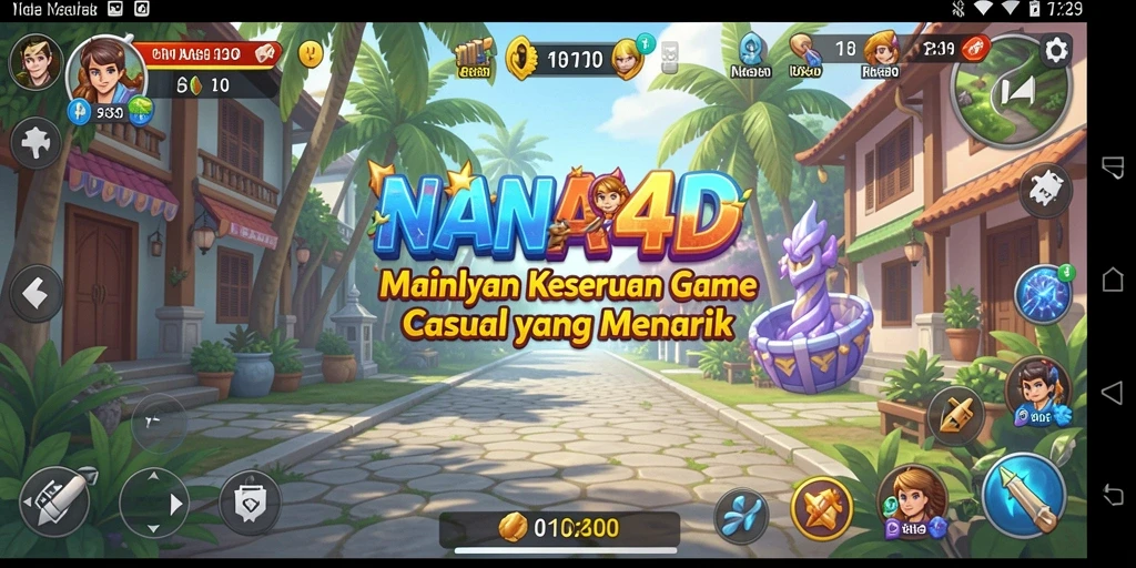 Screenshot gameplay NANA4D yang penuh warna dan menyenangkan.
