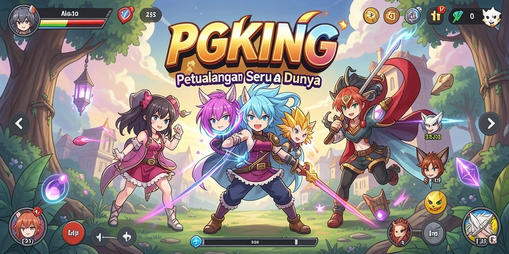 Tampilan gameplay PGKING dengan karakter Anime yang menakjubkan.